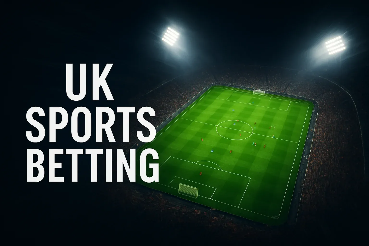 UK sports betting banner with Premier League stadium crowd and floodlights
